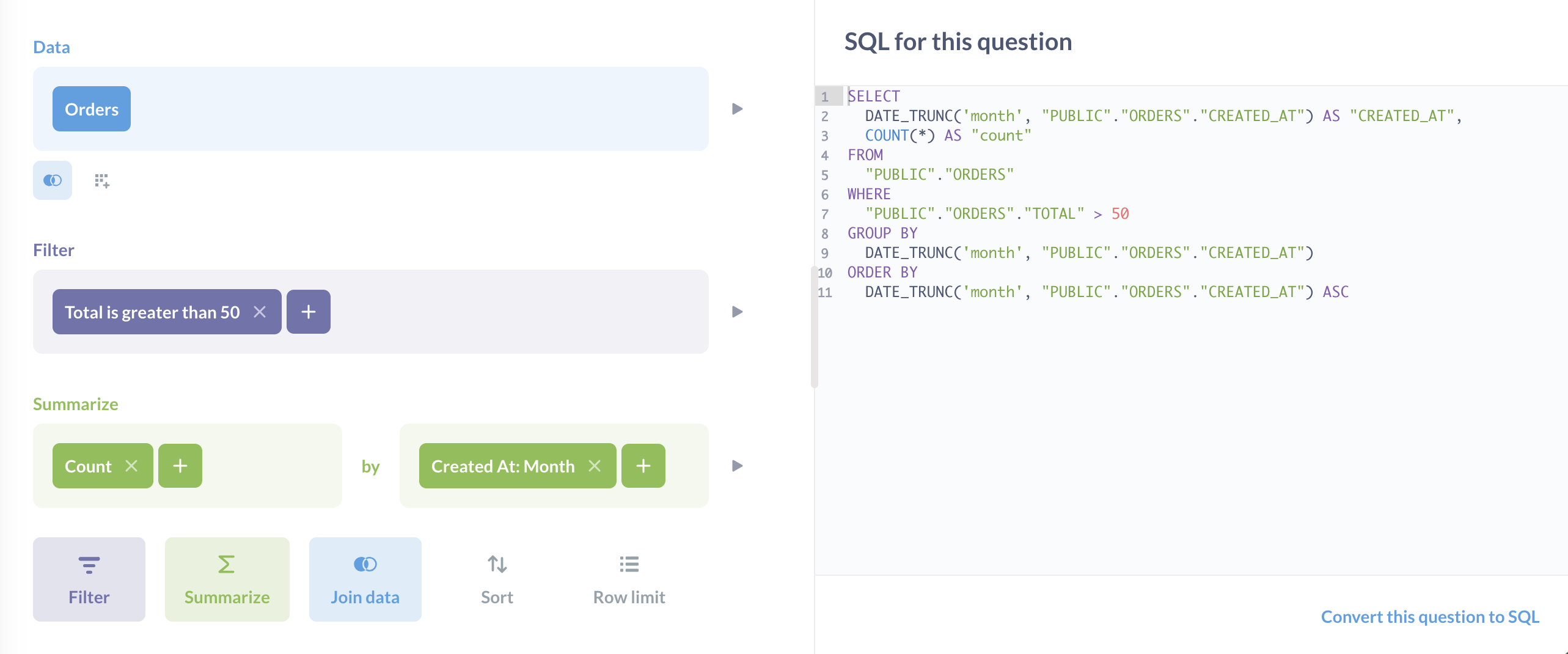 SQL sidebar