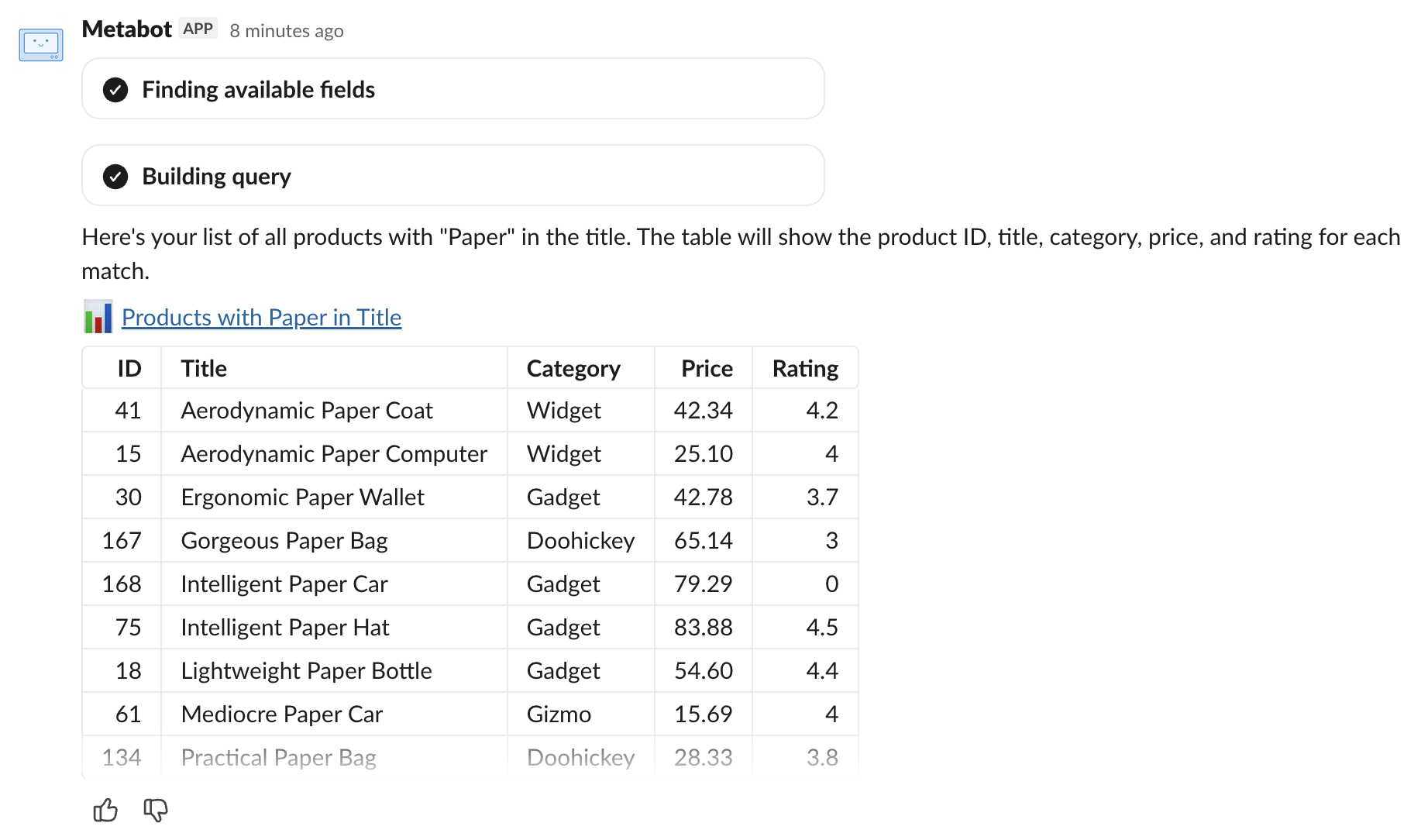 Natural language questions in Slack