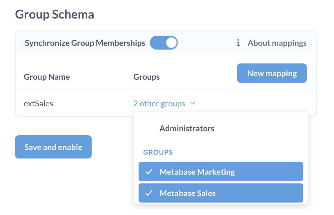 Metabase JWT group mappings