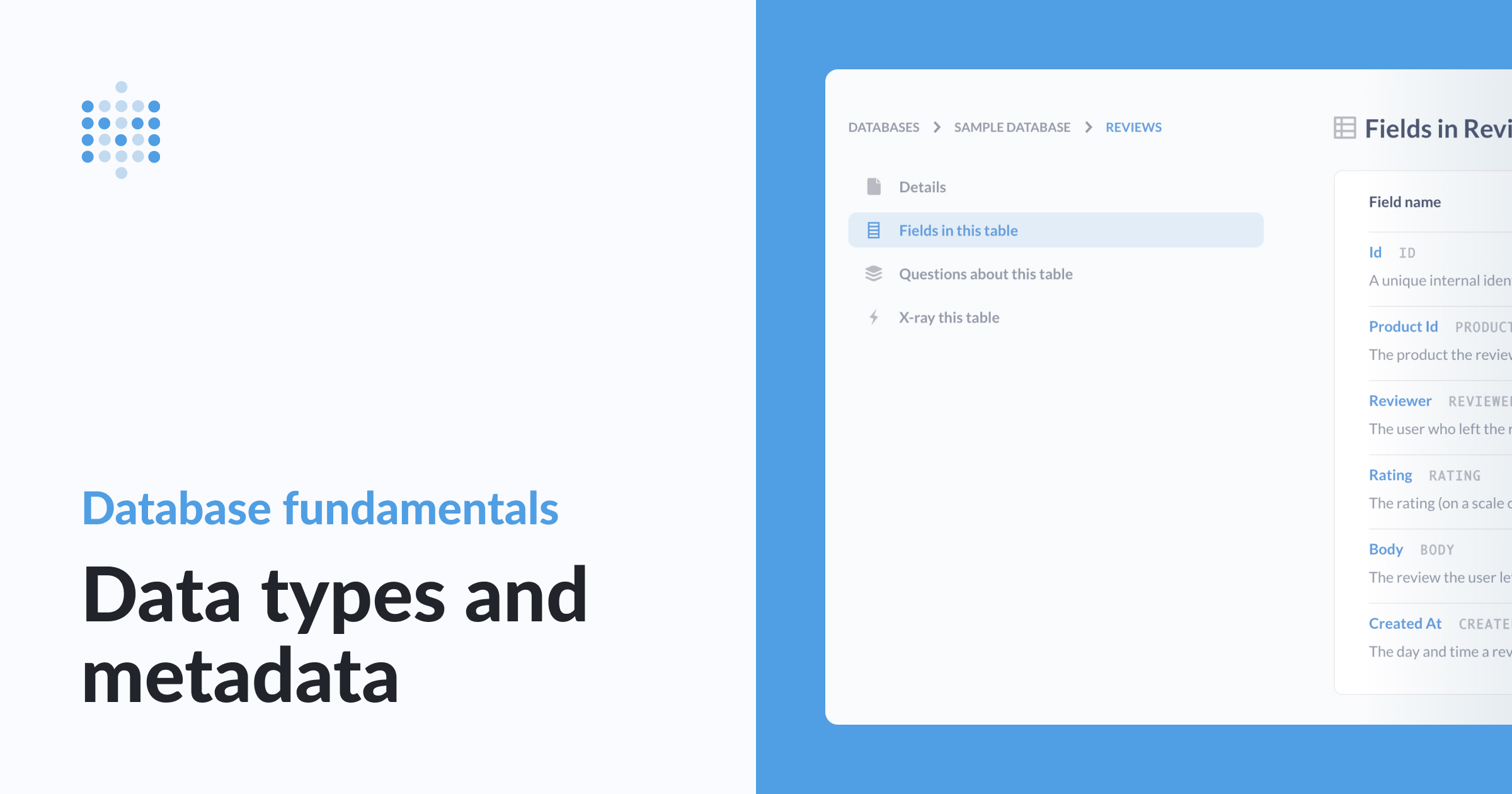 Data Types And Metadata